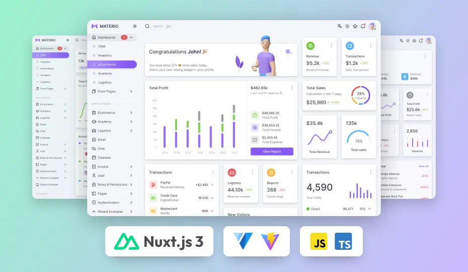 Materio - NuxtJS Dashboard