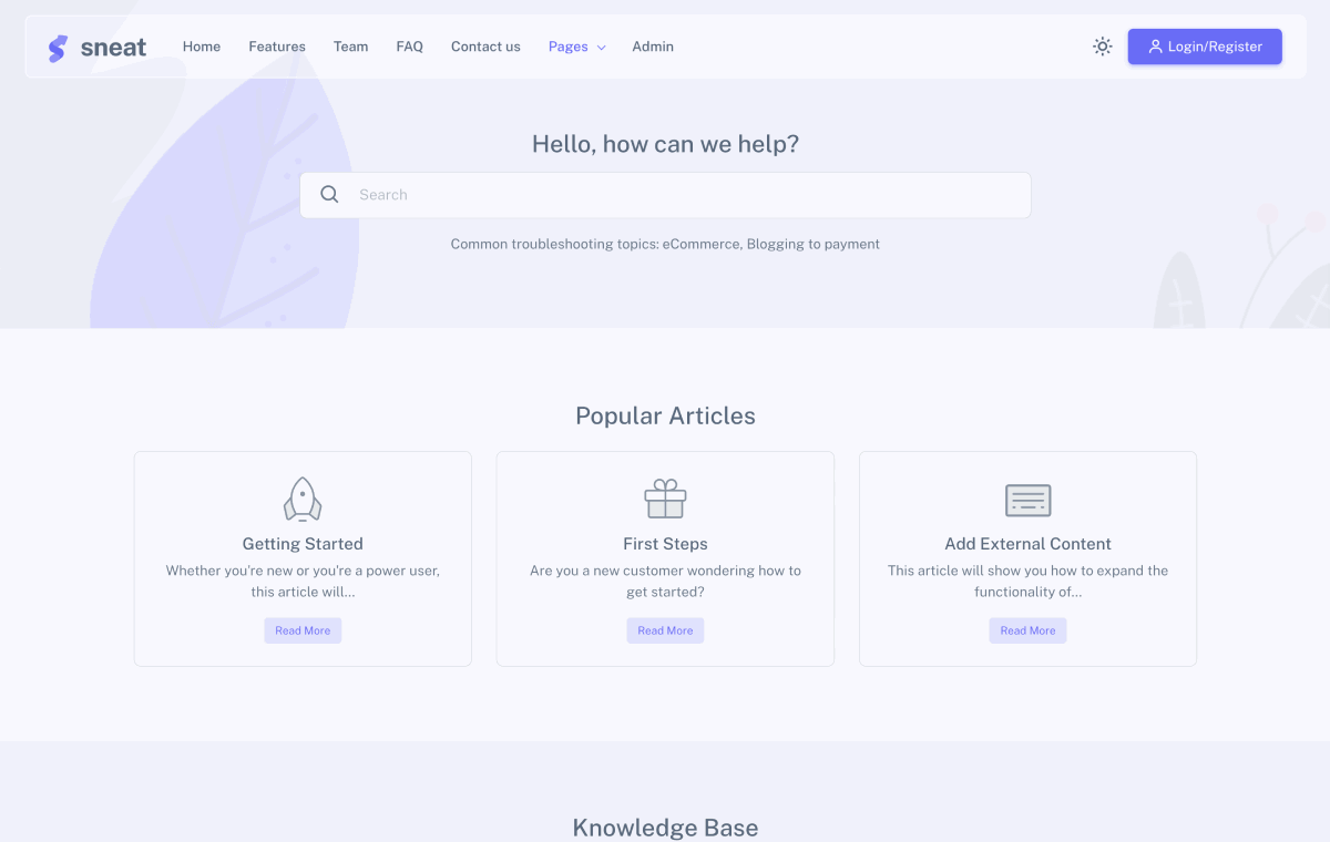 Sneat Figma Dashboard UI kit & Dashboard Builder