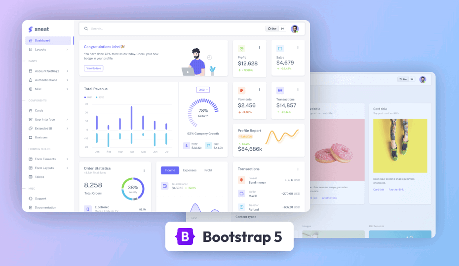 Sneat - Bootstrap 5 HTML Admin Template Demo Screenshot