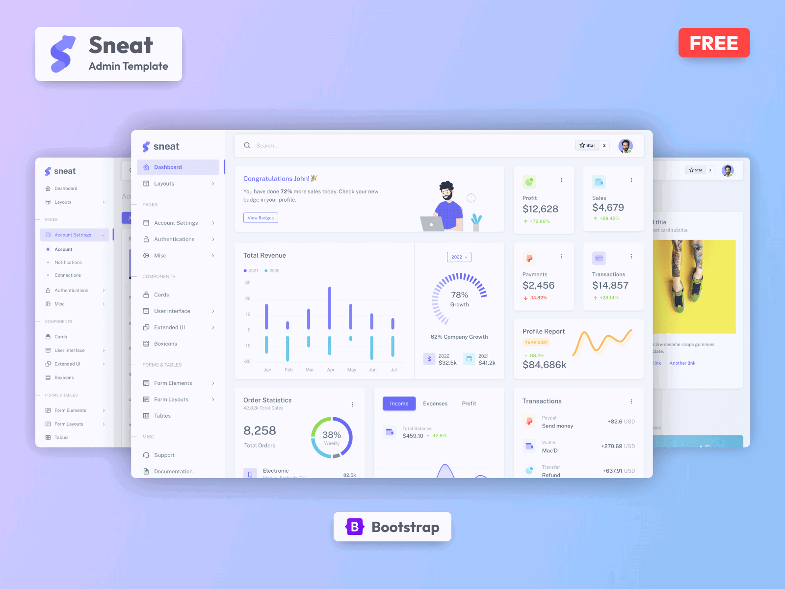 Sneat - Bootstrap 5 HTML Admin Template Demo Screenshot