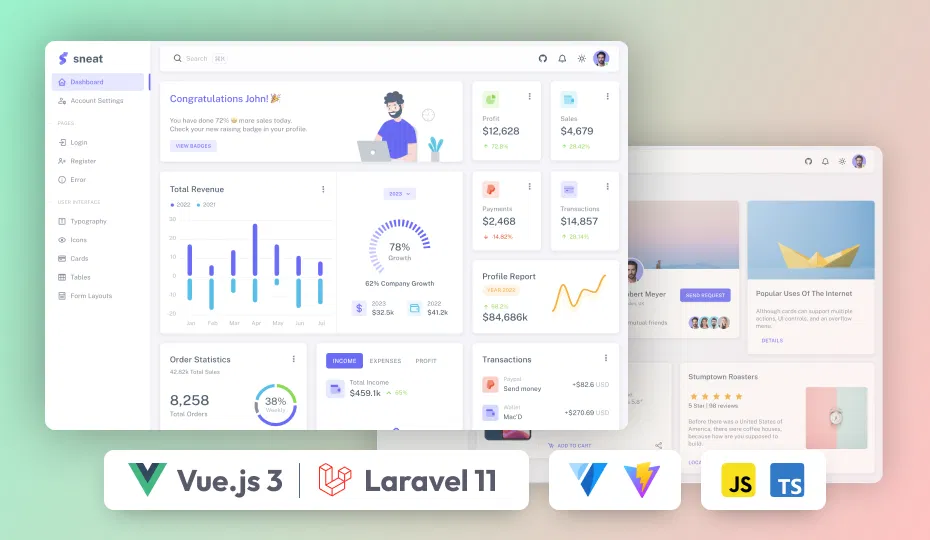 Sneat - Template Admin Vue Laravel